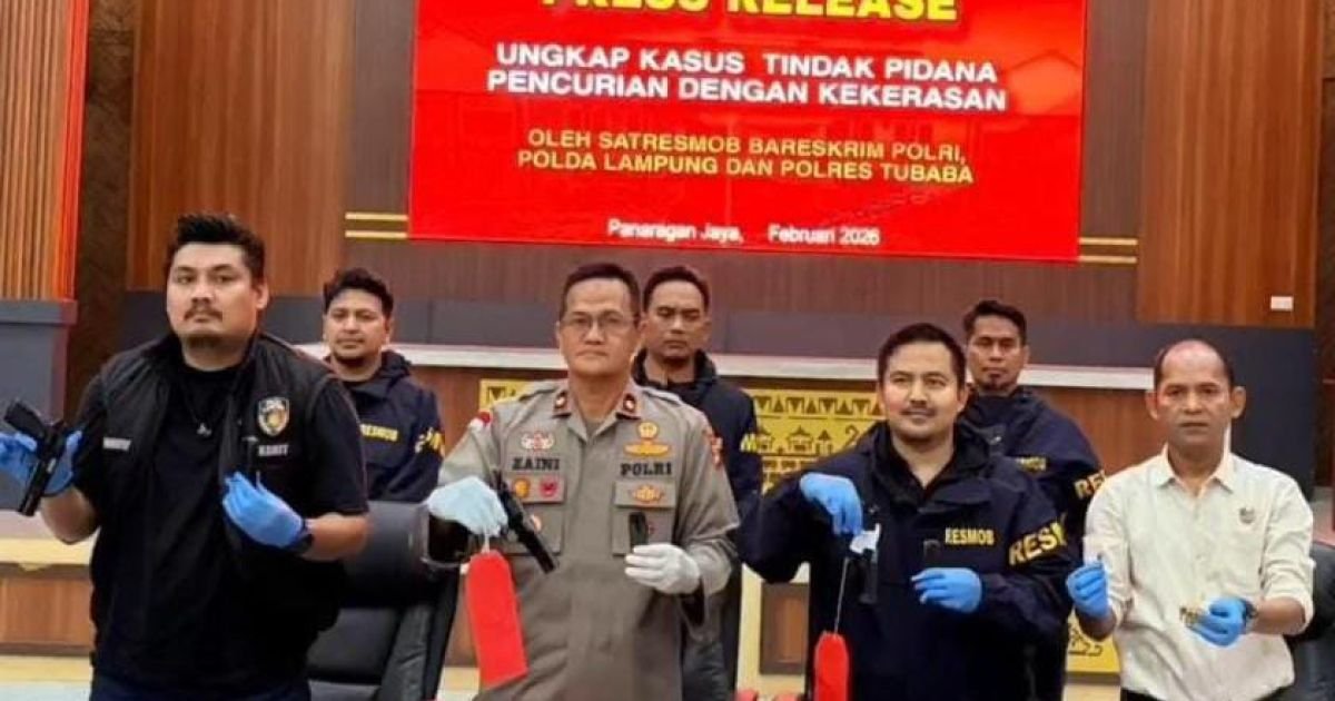 Respons Cepat Video Viral, Satresmob Bareskrim dan Polda Lampung Ringkus Komplotan Begal Bersenpi yang Bawa Kabur Rp800 Juta