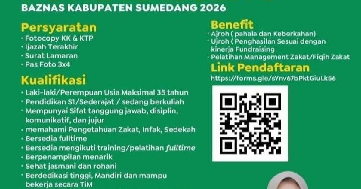 BAZNAS Kabupaten Sumedang Buka Rekrutmen Amil Fundraising 2026, Kesempatan Berkontribusi untuk Kesejahteraan Umat