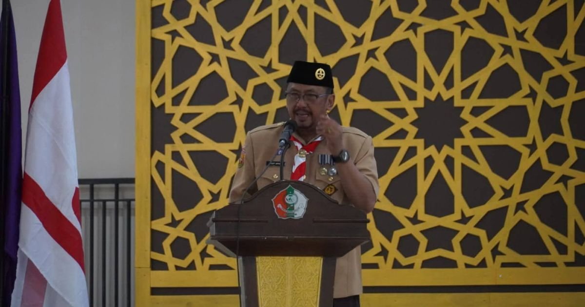 Bupati Sukabumi H. Asep Japar membuka rapat kerja Kwartir Cabang (Rakercab) Gerakan Pramuka Kabupaten Sukabumi tahun 2026