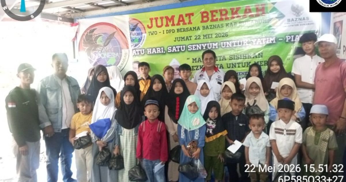 Ikatan Wartawan Online Indonesia DPD Kabupaten Sukabumi menggelar kegiatan _“Jumat Berkah: Satu Hari, Satu Senyuman”_ di kediaman sekretariat IWO INDONESIA DPD KABUPATEN SUKABUMI,