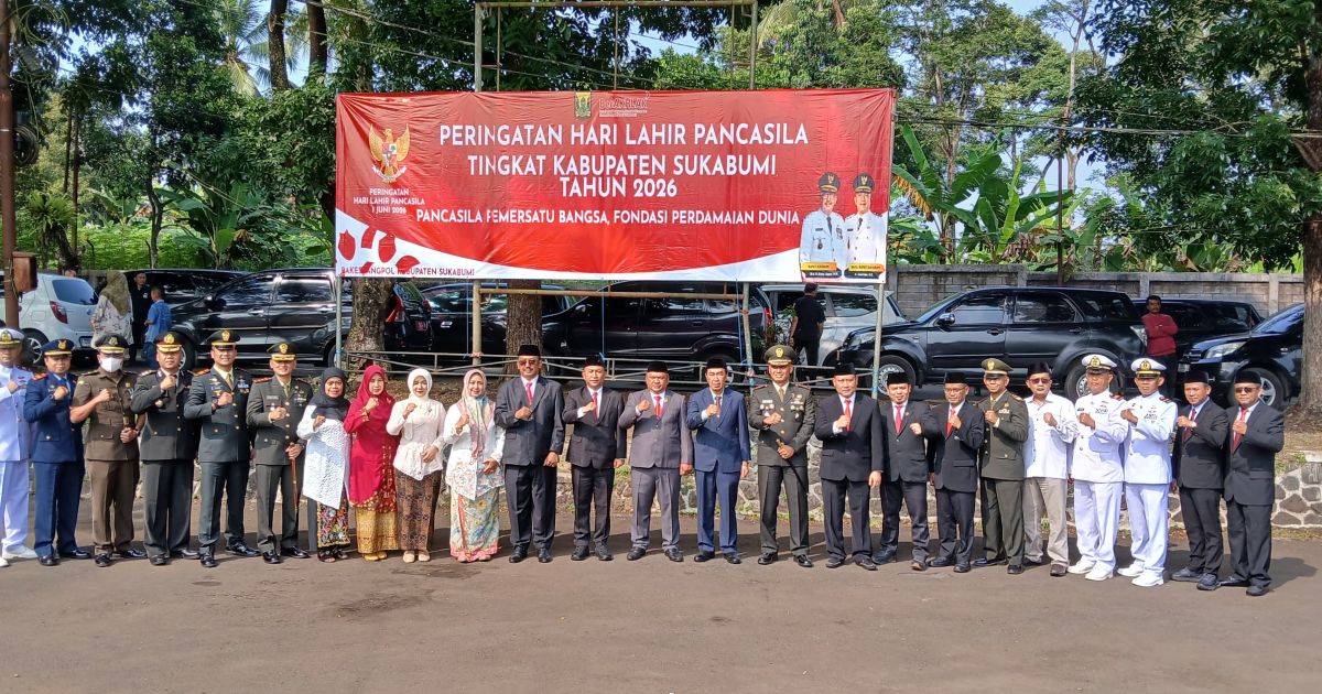 Kodim 0622/Kabupaten Sukabumi Bersama Forkopimda Kokohkan Semangat Persatuan pada Peringatan Hari Lahir Pancasila 2026
