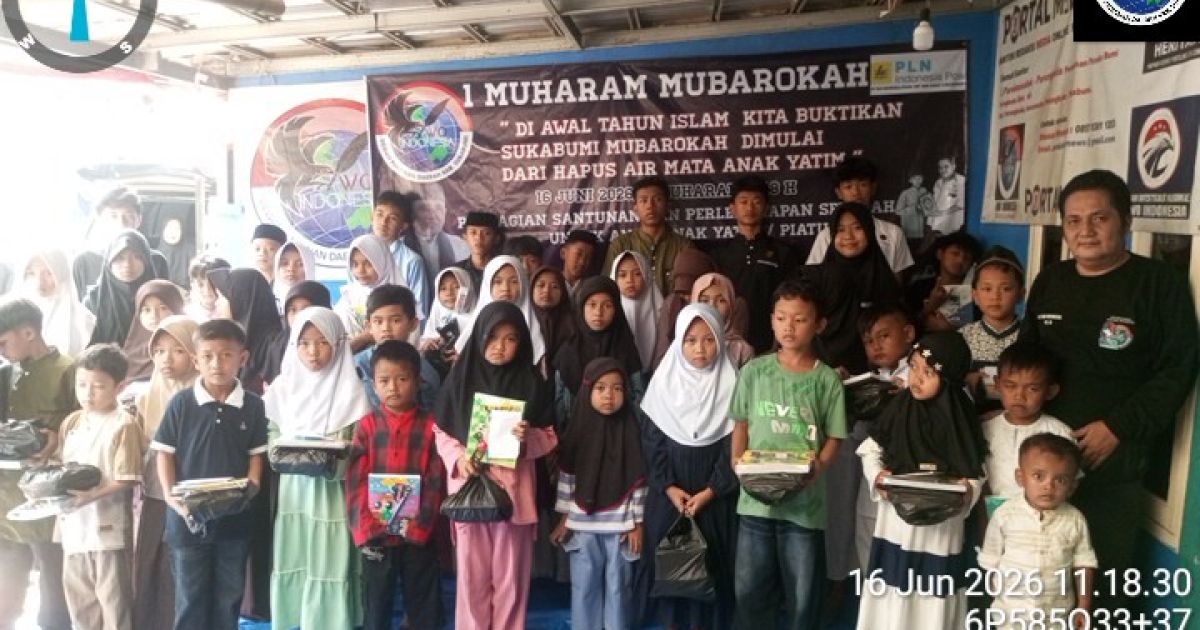 Di Awal Tahun Islam, IWO Indonesia DPD kab Sukabumi Buktikan Sukabumi Mubarokah Dimulai dari Yatim Piatu